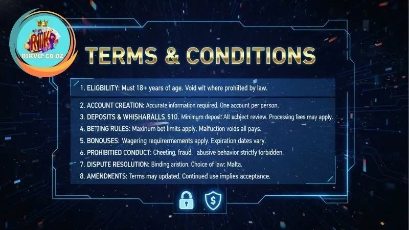 Quy định sử dụng dịch vụ trong hệ thống Rikvip